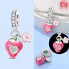 Original Pink Heart Red Cherry Footprint Girl Purple Zircon Beads Fit Bracelet Charmscopper Original Women Jewelry Diy Gift