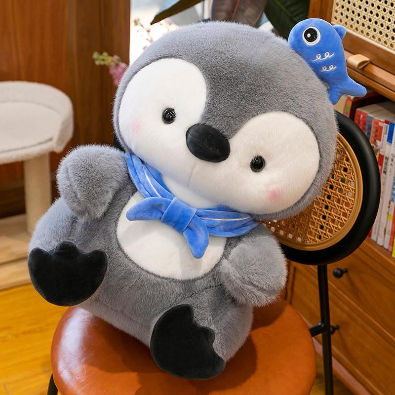 Fish Tie Bow Penguin Plush Toy Animal Stuffed Doll Cute Decoration Kids Gift
