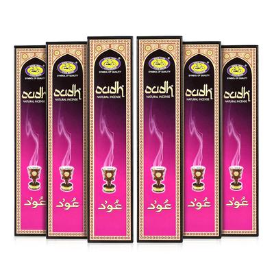Cycle Pure Oudh Natural Incense Sticks Pack of 6 (14 Sticks Per Pack) Long Lasting Masala Bathi for Divine Prayer and Meditation