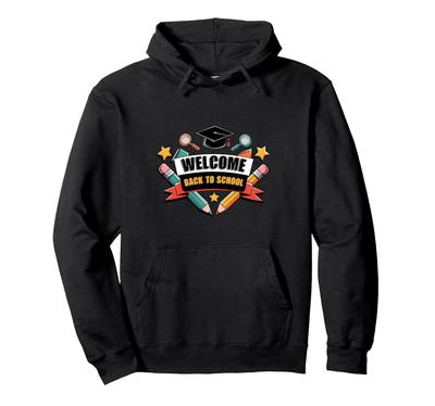 Zurück zur Schule T-Shirt Niedlich 2025 Apfel Schüler Bleistift Grafik Hoodie