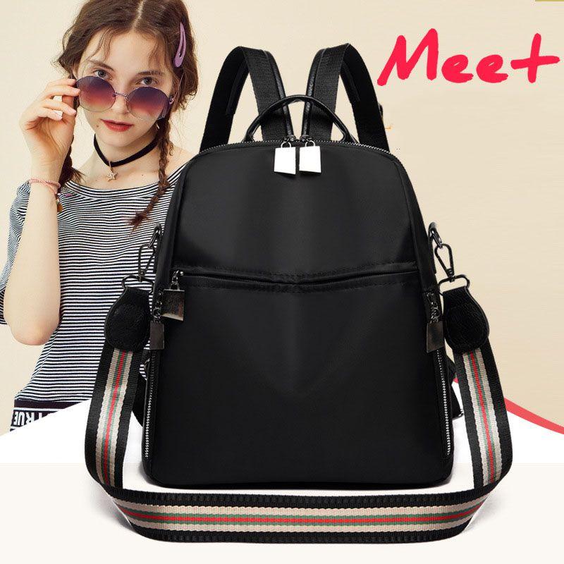 Pure Color Multipurpose Oxford Cloth Backpack For Women With Adjustable Straps