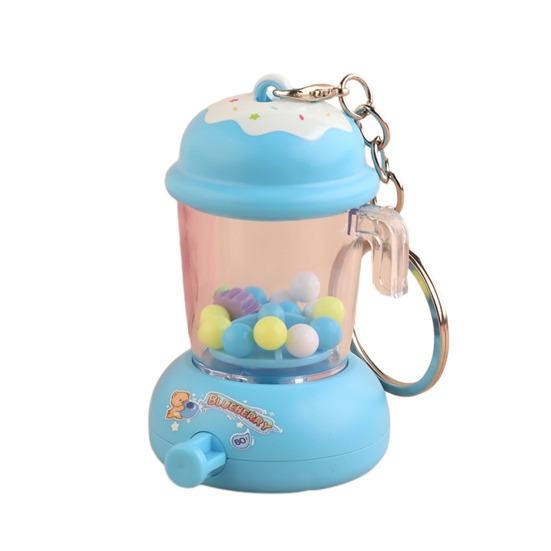 Kids Manual Juice Press Gashapon Keychain Simulation Extractor Toy with Spinning Balls Mini Backpack Charm for Boys Girls