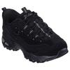 Skechers D'Lites Women Black Low Top Casual Shoes Leather Comfort Simple Versatile 150543-BBK