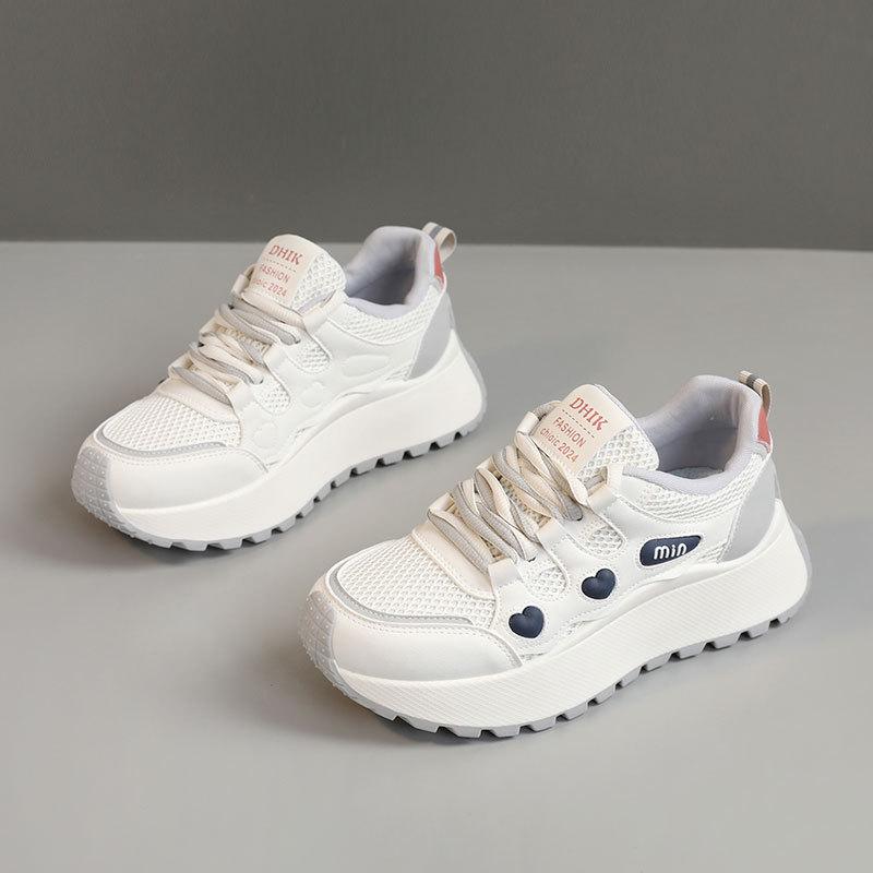 

Летняя женская обувь на платформе Новая сетчатая дышащая дезодорирующая повседневная обувь Нескользящая износостойкая вулканизированная обувь Tenis De Moda 35 белый