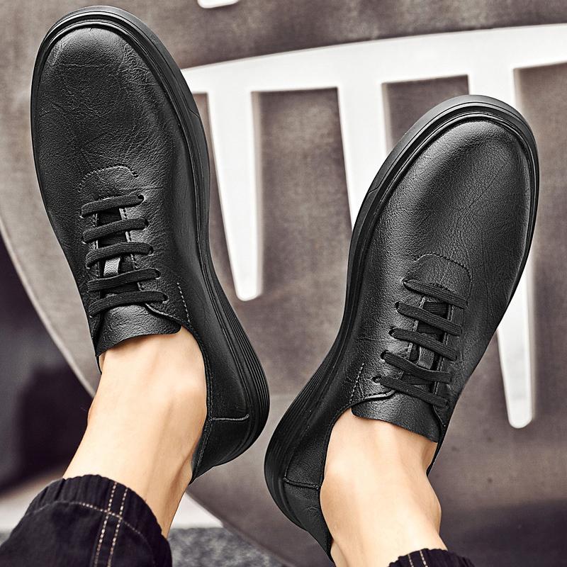 FashionHigh Quality Brand Men's Genuine Leather Shoes Simple Small White Shoes Soft Soles Comfortable  Loafers Men's Casual Shoes