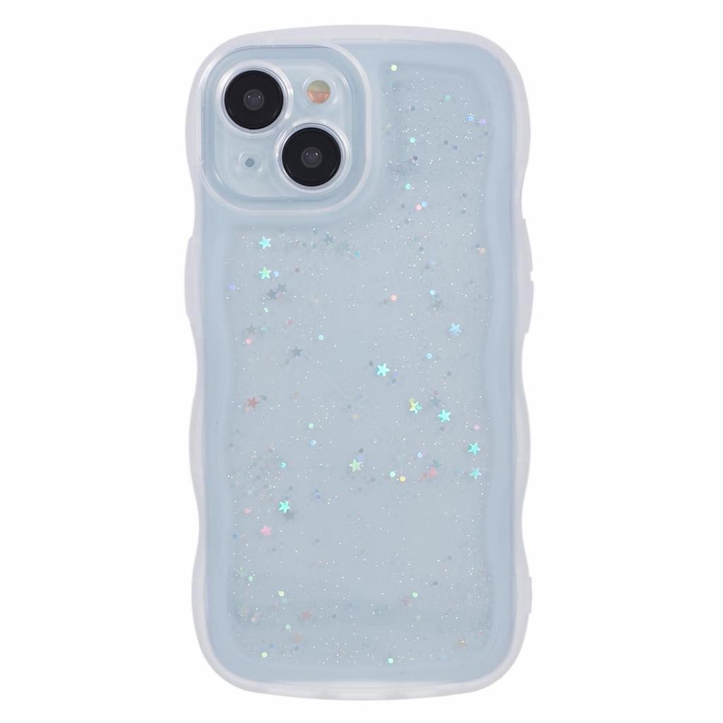 JTW Series for iPhone 14 Case Wavy Frame Glitter Stars Epoxy Phone Cover