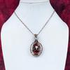 Evil Eye Faceted Kashmir Ruby Pendant Copper Wire Wrapped Gemstone Jewelry