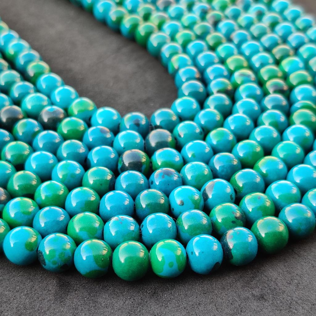 14-15 Inch Strand Synthetic Chrysocolla Round Beads, 6mm 8mm 10mm Choices Size Beads, 1 Strand Bead.