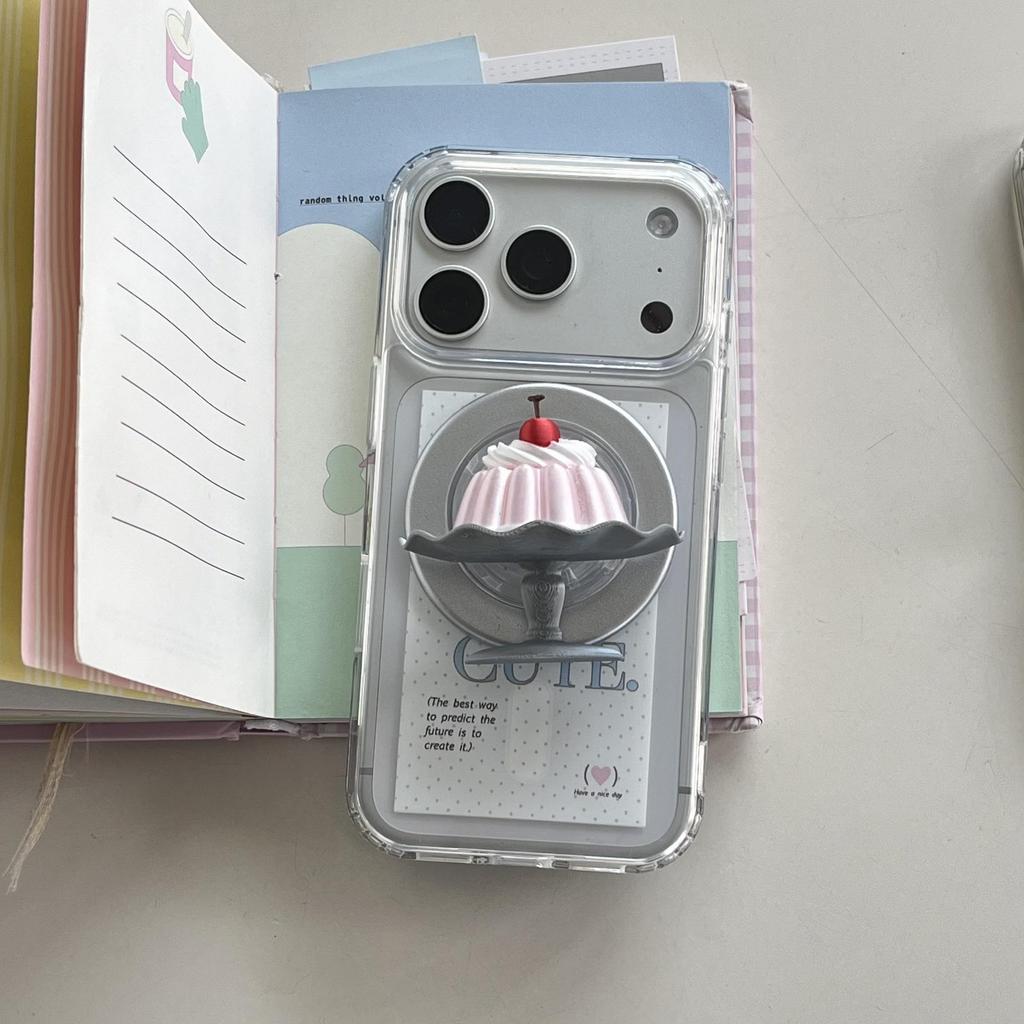 Kreativer Kirschkuchen Magnetischer Handy-Ständer & Hülle für iPhone 16/17 Pro Max - Damen Edition
