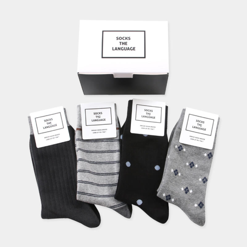Mono Pattern Men s Socks (4 SET)
