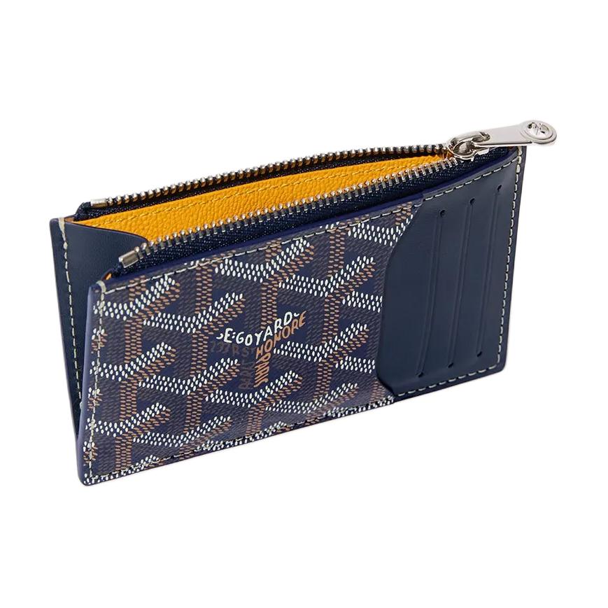 Goyard Bourbon Y Monogram Zip Wallet Unisex Wallet Navy-Blue BOURBOPMLTY-12CL12P