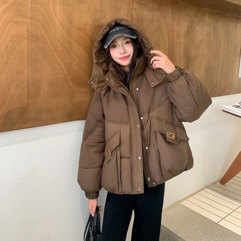 New Style Women's Winter Short Korean Style Loose Coat with Western Design Thickened Cotton Coat and Jacket