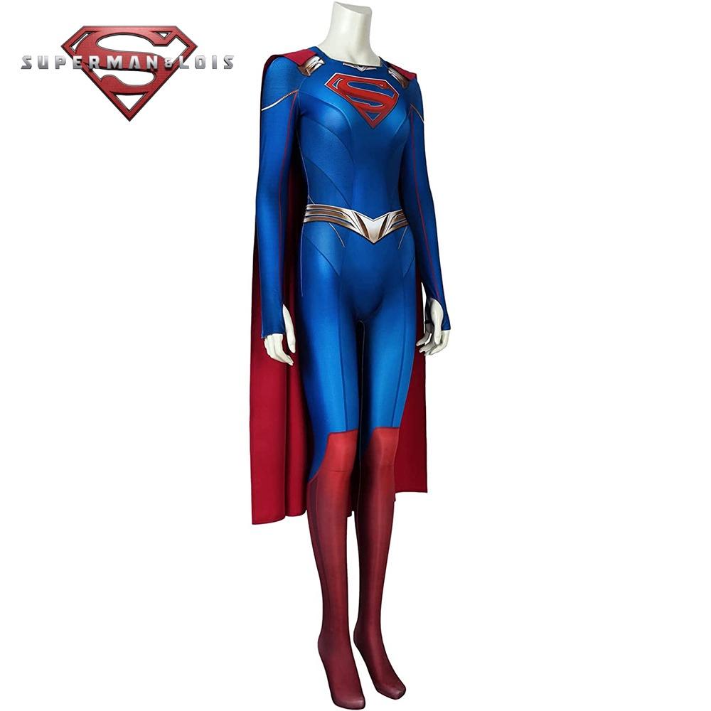 Hochwertiges Superman und Lois Cosplay-Outfit Dehnbarer Spandex-Stoff für Komfort
