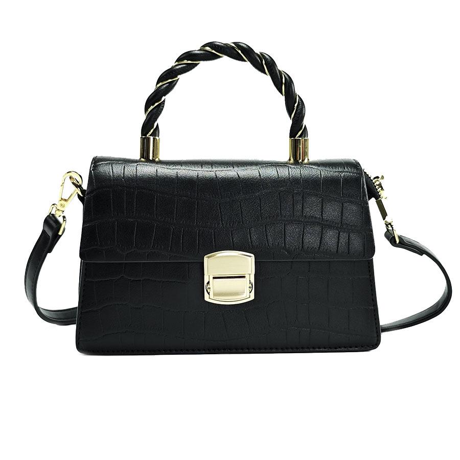 Fengerluoer Μικρή Τσάντα Χειρός με Μοτίβο Κροκοδείλου: Δερματίνη PU, Κλείδωμα Ασφαλείας, Γυναικεία Τσάντα Χιαστί Τετράγωνη για Μετακινήσεις