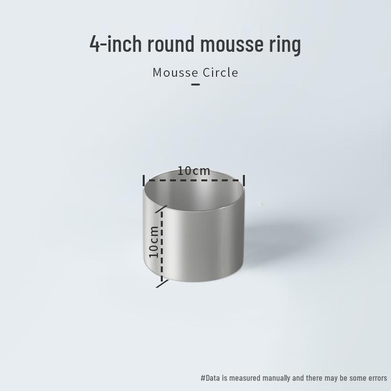 Round Square Heart-Shaped Mousse & Tower Ring, 4-10 Inch, Stainless Steel Baking Mold.