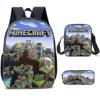 Minecraft Primary And Secondary School Schoolbags Minecraft Game Peripheral Backpack Three-piece Set high quality