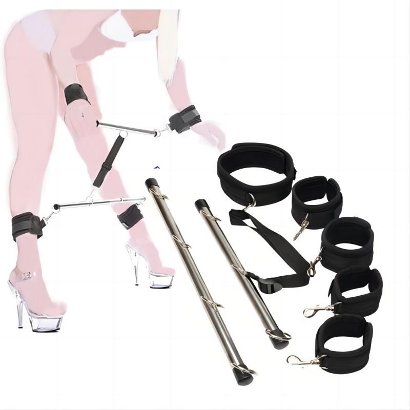 Adult Fun Sm Iron Pipe Double-pole Suit Couples Flirting Sex Alternative Hand and Neck Tied Props