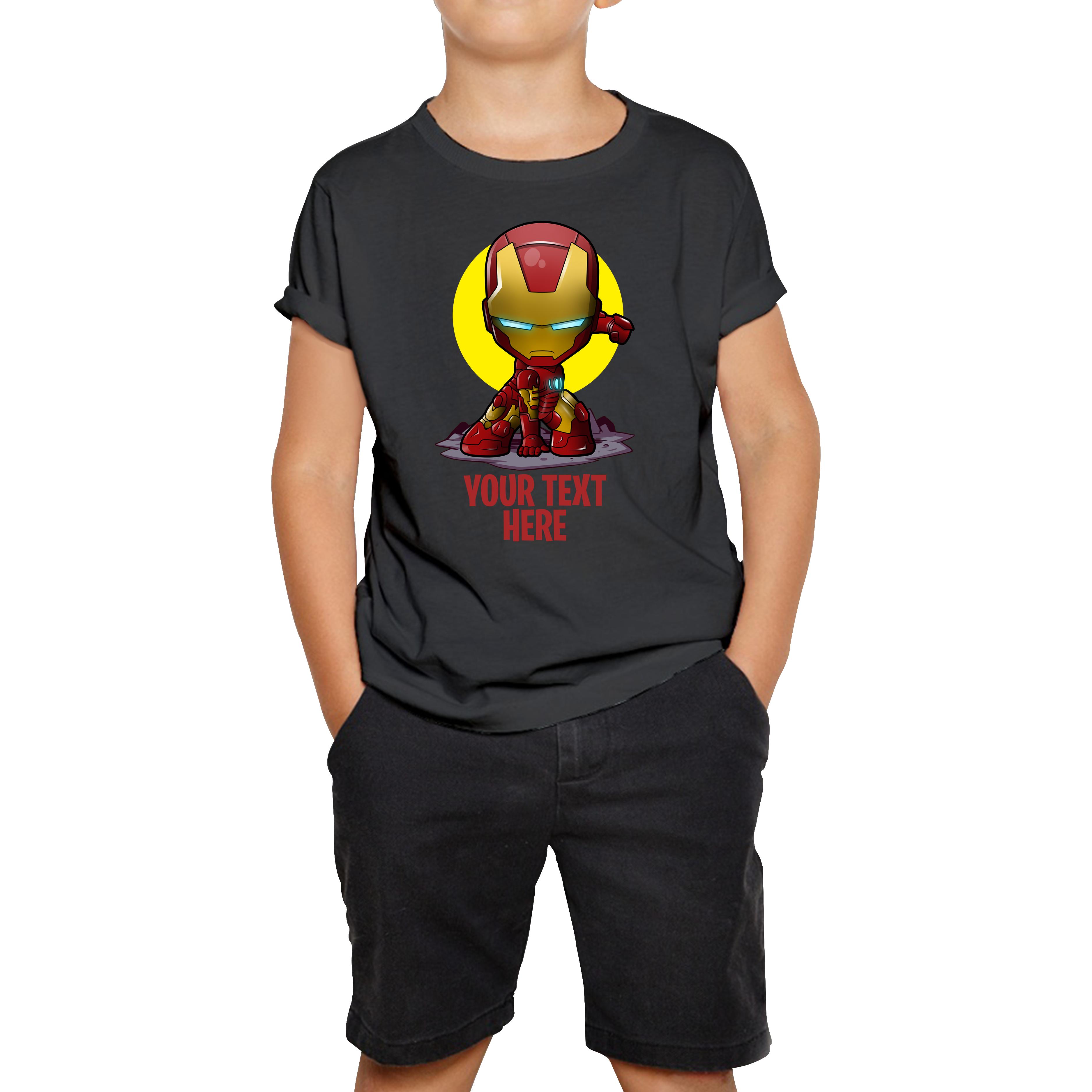 Personalised Iron Man Kids T Shirt 140