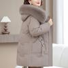 Real Fur Collar Middle-aged Women's Winter Down Coats Hooded Plus Size XL-6XL Thick Warm White Duck Down Jackets for Women Clothes