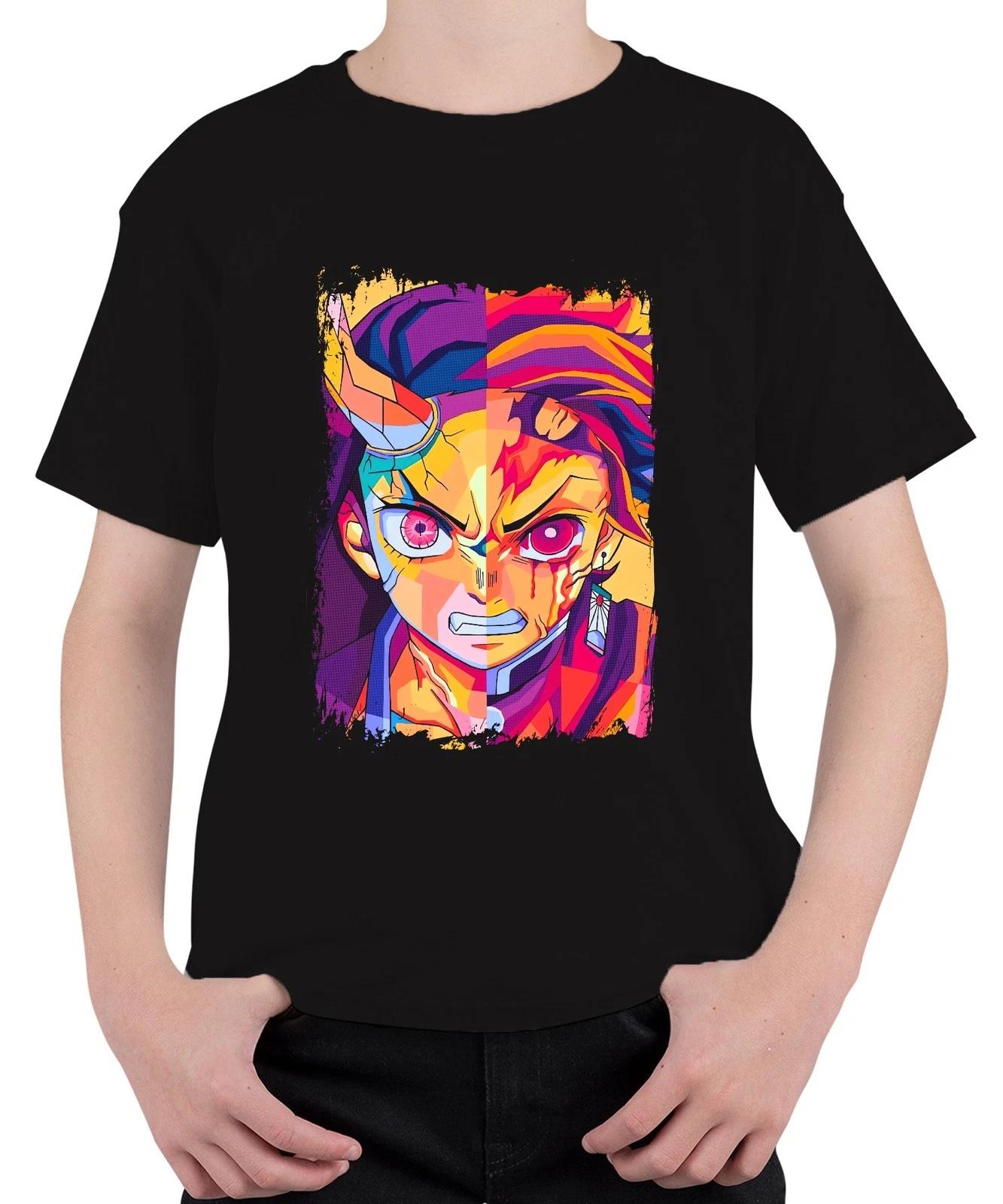 Dämonenjäger Anime Hanafuda Ohr blutiges geteiltes Gesicht Japan Y2K Streetwear XXXXL