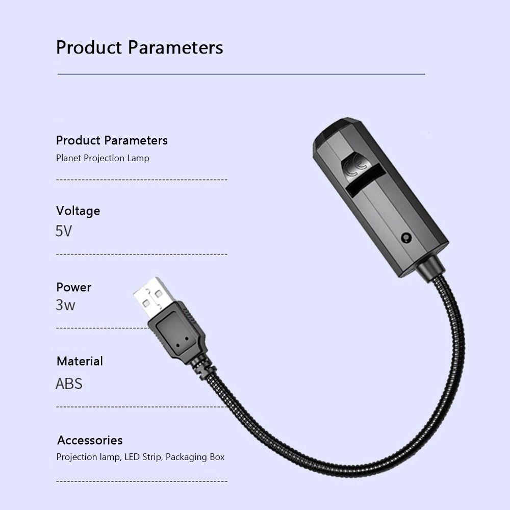 16 mønstre USB-projeksjon Dekorativ lampe USB-projeksjonslys Tak Bakgrunnsdekorasjon