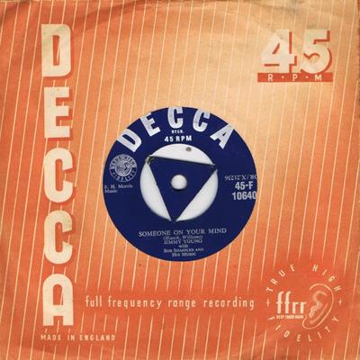 7-Zoll Schallplatte JIMMY YOUNG, BOB SHARPLES & HIS MUS - Someone On Your Mind 45F10640 Decca 1955 UK Pop Gebraucht