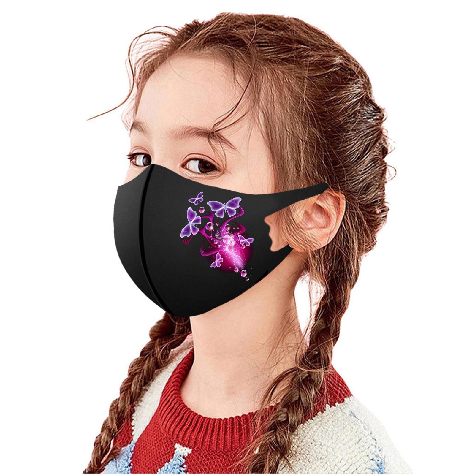 

1PC Children Butterfly Print Mouth Mask For Washable Earloop Mask Free Size