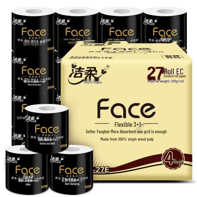 Jie Rou Black Face 4-Ply Flushable Toilet Paper