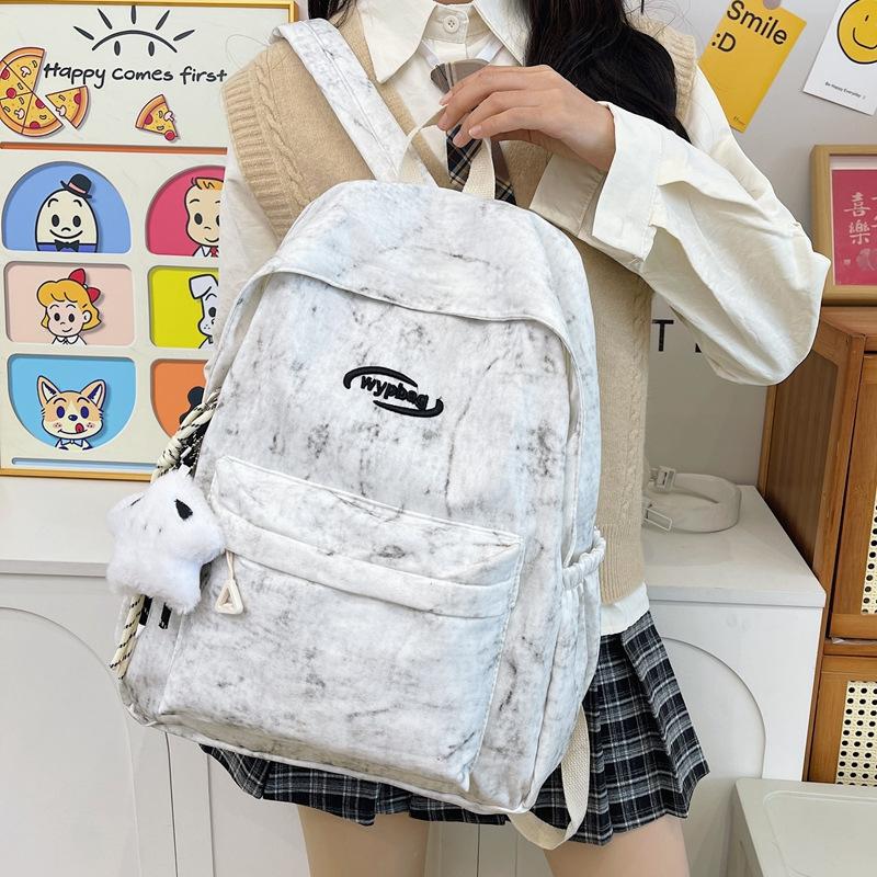 Schoolbag Dopamine Tie-dye School Bag Women's Versatile Lightweight Student Backpack Summer Fashion ins Computer Storage Backpack