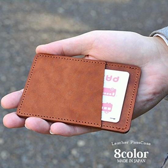 Made in Japan by a leather genuine single pass commuter 2 pockets (EndMark) craftsman, leather, thin, case, pass, (wine red)