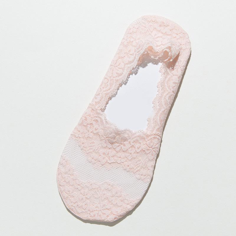 Women's Invisible Lace Boat Socks - Low Cut, Anti-Odor, Non-Slip, Cotton Bottom, Ice Silk, No-Show, Summer