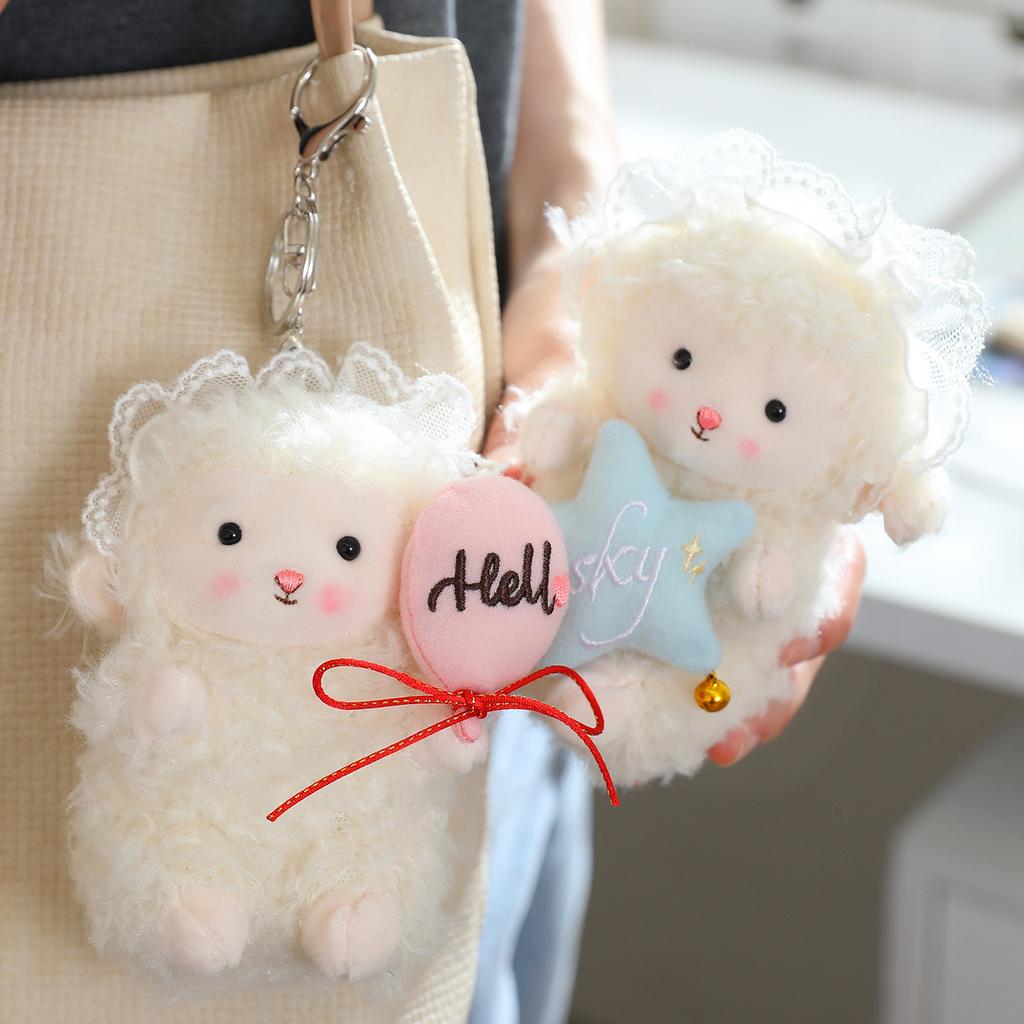 Sweetheart Sheep Hanging Pendants Soft Stuffed Plush Toys Eid Ramadan Moon Star Sheep Plushies Animal Doll Girls Favor Gifts
