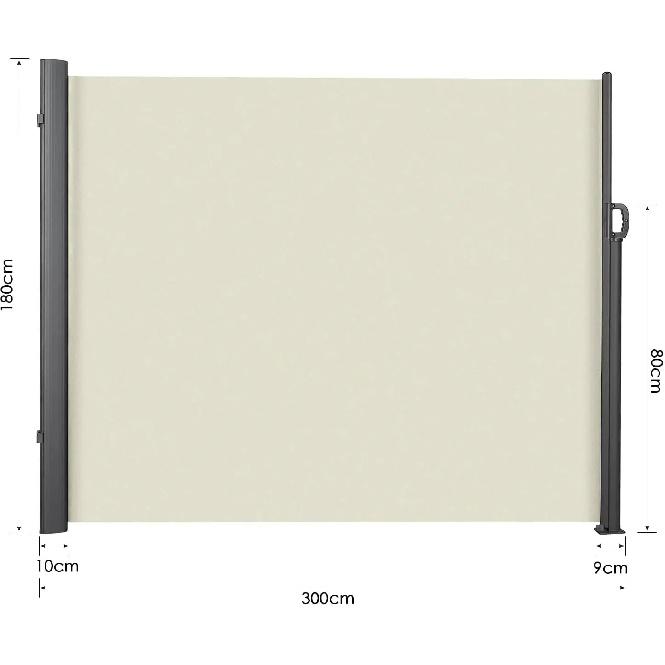 Retractable Side Awning Outdoor Patio Pool Water Repellent Garden Terrace Sun Shade Screen Privacy Divider Deck Wind Fence