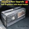 KKJOY Large Car Boot Storage Bag Anti-Slip Felt Compartments with Net Bag for Tool Organization Upgrade Car Trunk Storage Box