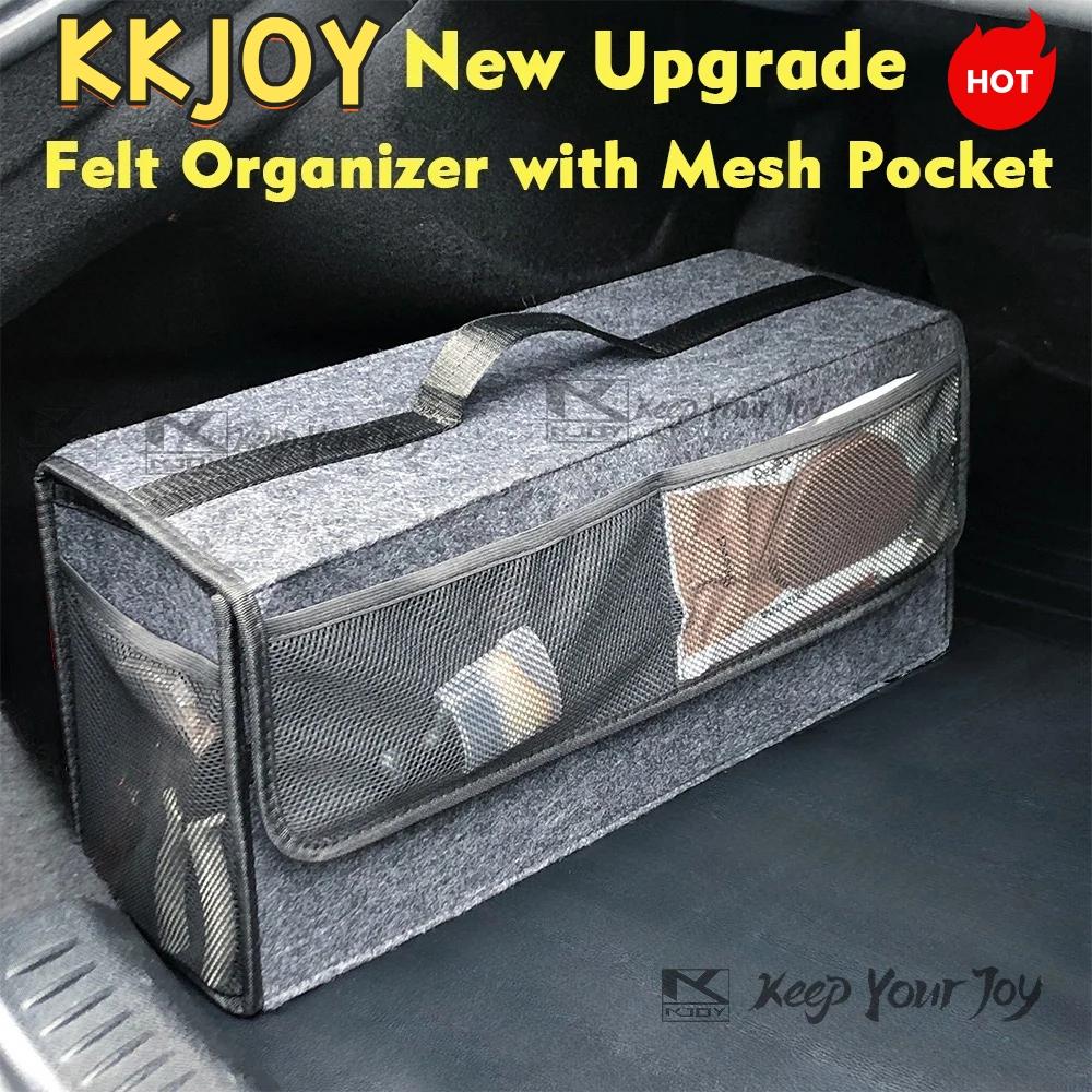 

Large Car Boot Storage Bag Anti-Slip Felt Compartments with Net Bag for Car Trunk Tool Organization Upgrade