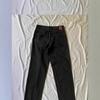 Mens Black Straight Fit Denim Skateboard Pants With Embroidery Mid-Rise Loose Streetwear Casual Wear