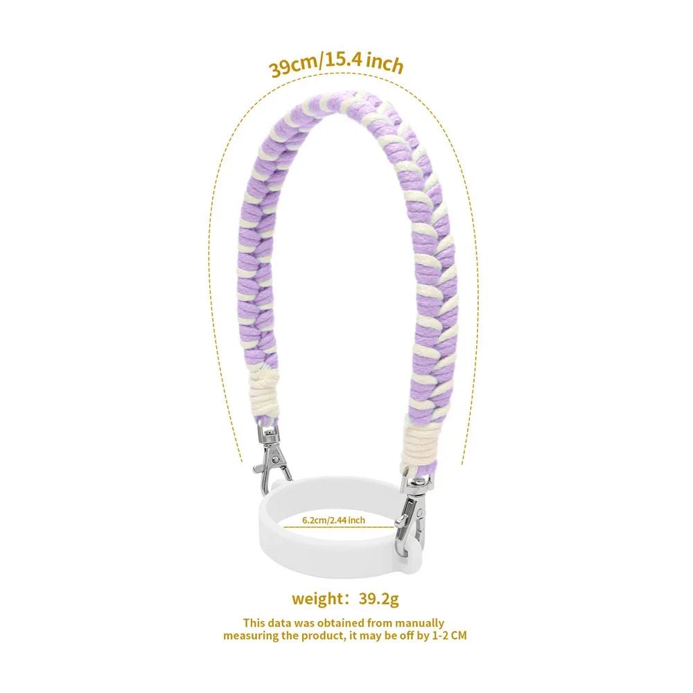 Hand-woven For 40oz Water Bottle Handle Cup Food Grade Thickened Silicone Ring For Stanley Sports Water Cup Strap Accessories