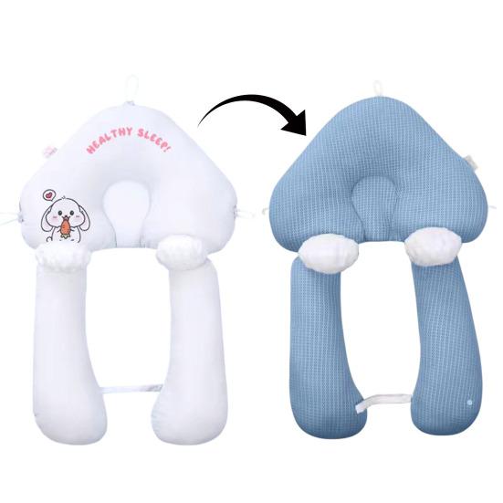 Almofada para Moldar a Cabeça de Bebê Recém-Nascido Design Dupla Face Almofada de Dormir Suporte Anti-Cabeça Chata Respirável