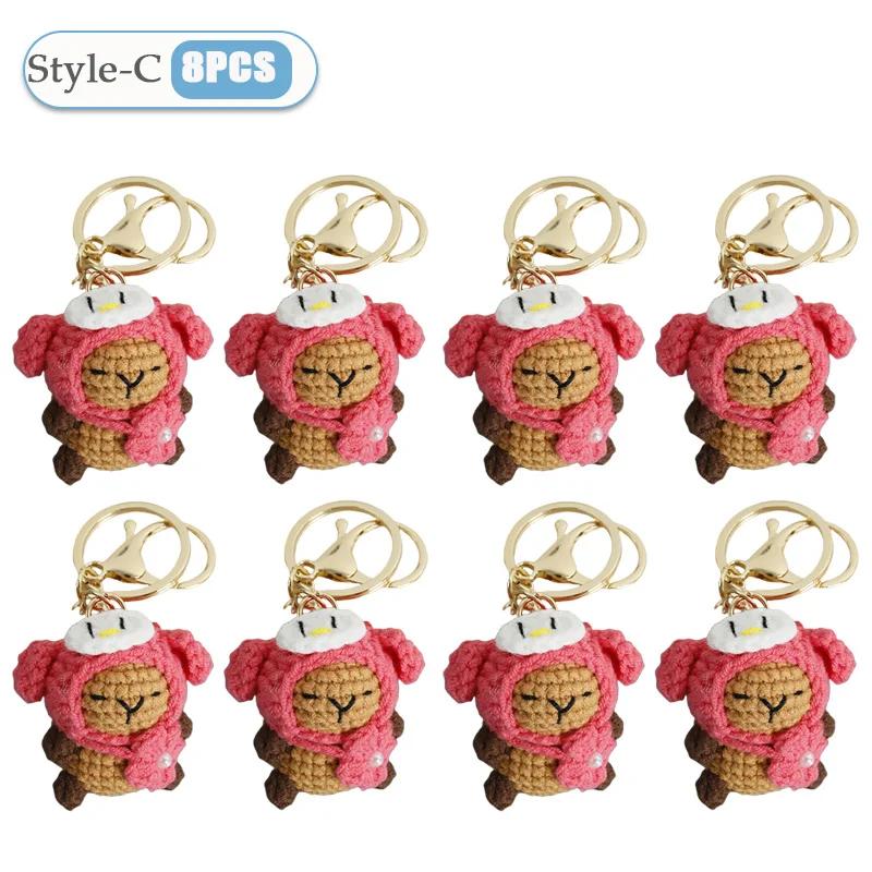 1-10PCS Capybara Crochet Doll Ornament Crochet Positive Energy Dolls Handmade Toy Desk Office Room Decoration Christmas Gifts