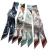 86*5CM Long  New Design 100% Silk Scarf Women Sweet Hair Tie Skinny Bag Scarves Neckerchief