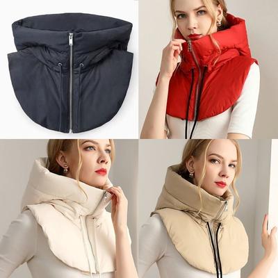 Ultralight Down Hooded Hats Zippper Coat Short Tank Top Winter Scarf Balaclava Hat  Unisex