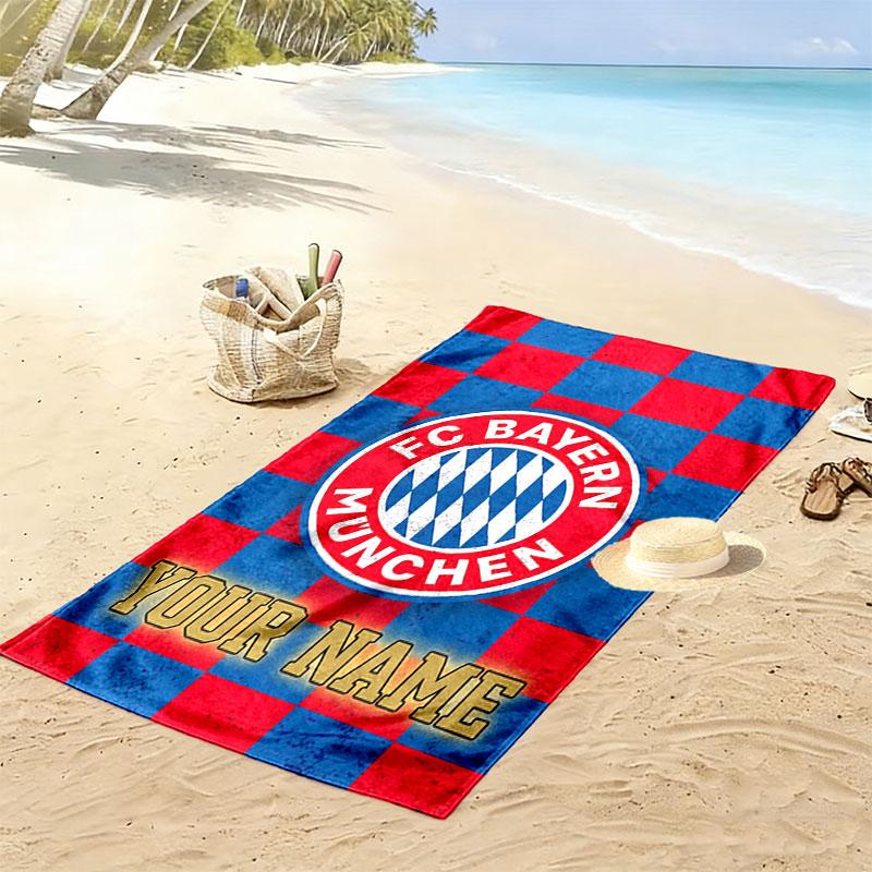 Custom Fc Bayern Munich Print Beach Towel, Large Soft Quick Dry Towel for Beach Camping Swimming