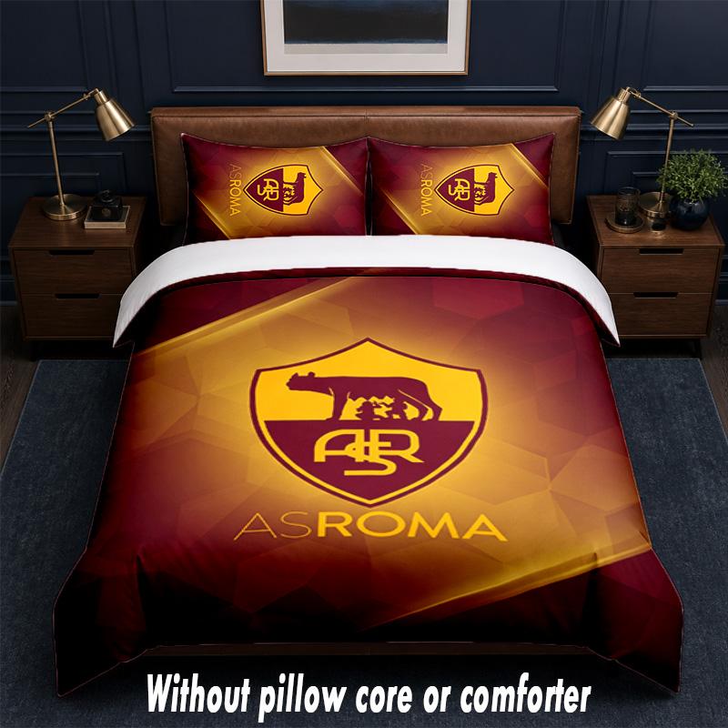 Set Biancheria da Letto Design AS Roma 1 Copripiumino + 2 Federe Morbido Traspirante Biancheria da Letto per la Casa