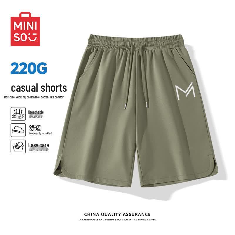 MINISO Men s 220G Knit Summer Casual Drawstring Shorts M