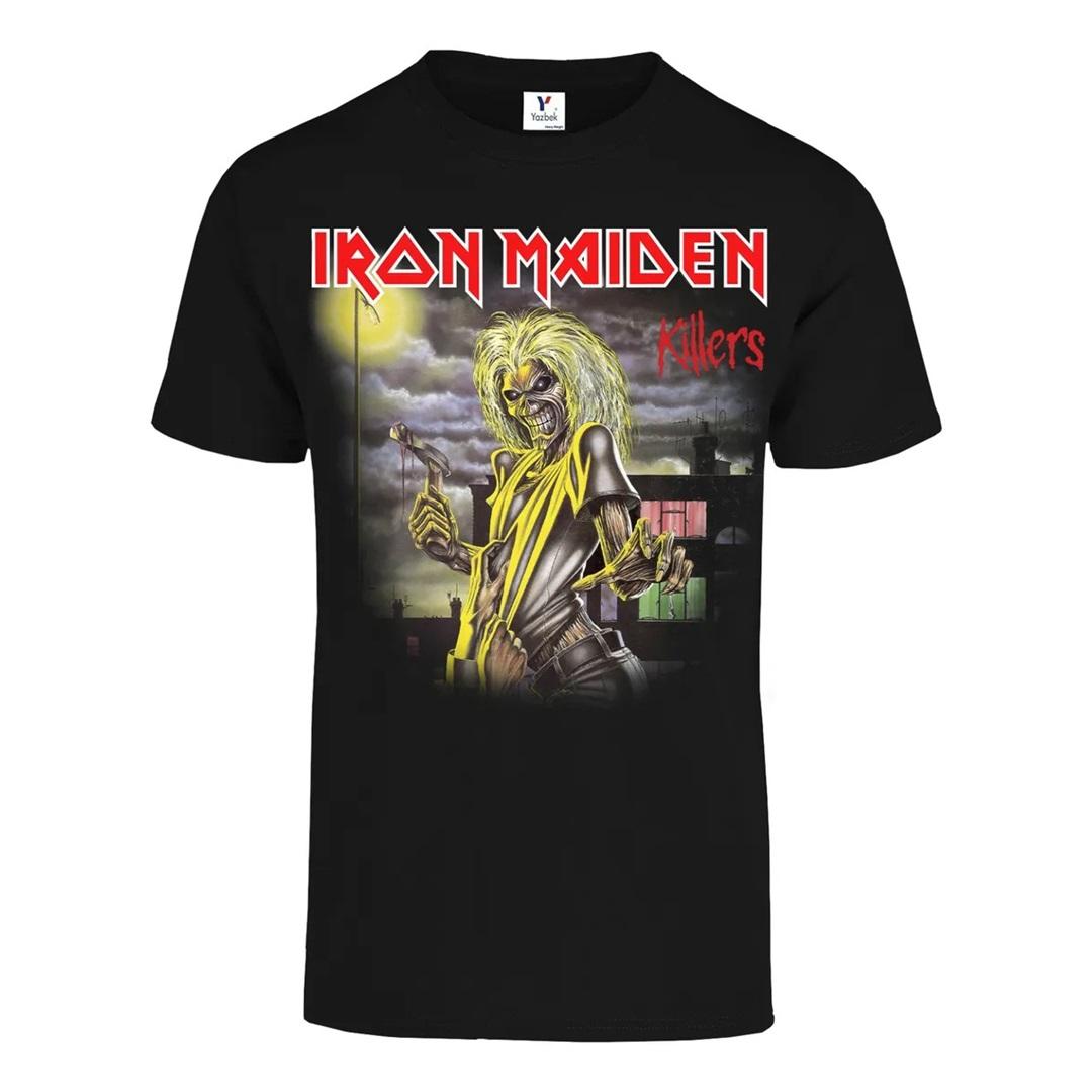 Футболка Iron Maiden Killers, Хэви-метал Рок-группа Графическая футболка с Эдди, Унисекс Классическая черная Уличная одежда, Подарок фанату музыки 4XL