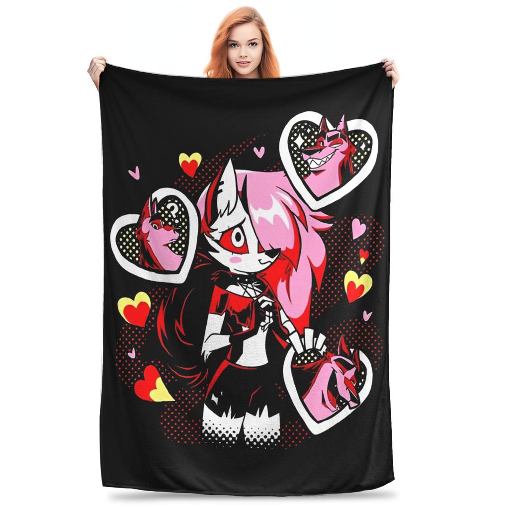 Loona Wolf Flannel Throw Blankets  Blanket for Home Travel Warm Bedroom Quilt