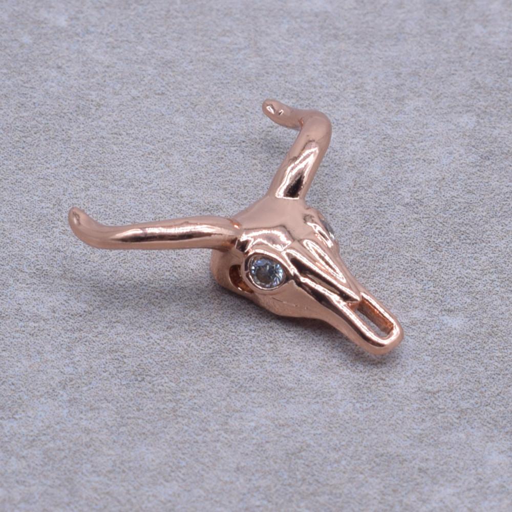 

10 Pcs/Lots Micro Inlaid Zircon Cow Head Accessories Bracelet Necklace Findings DIY Jewelry Making