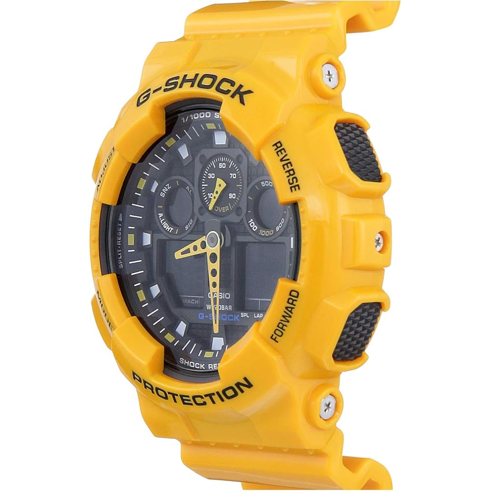 G-SHOCK GA-100A-9A Analog Digital Stopwatch 1/1000 Sec Yellow Men's Watch