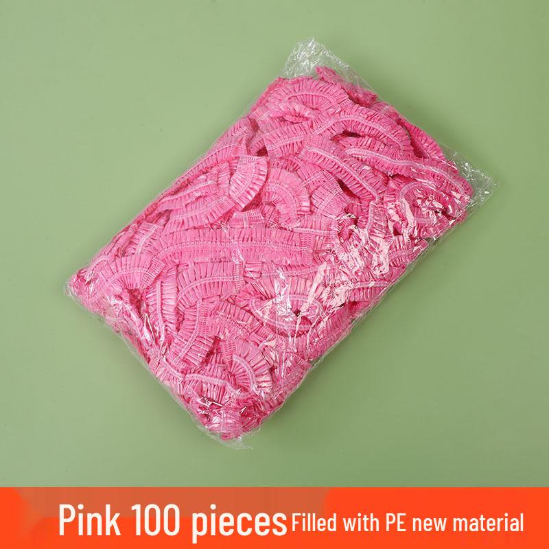 

Extra Large Thick Waterproof Disposable Shower Cap for Hotels and Salons 100 pcs Regular Thickness красный