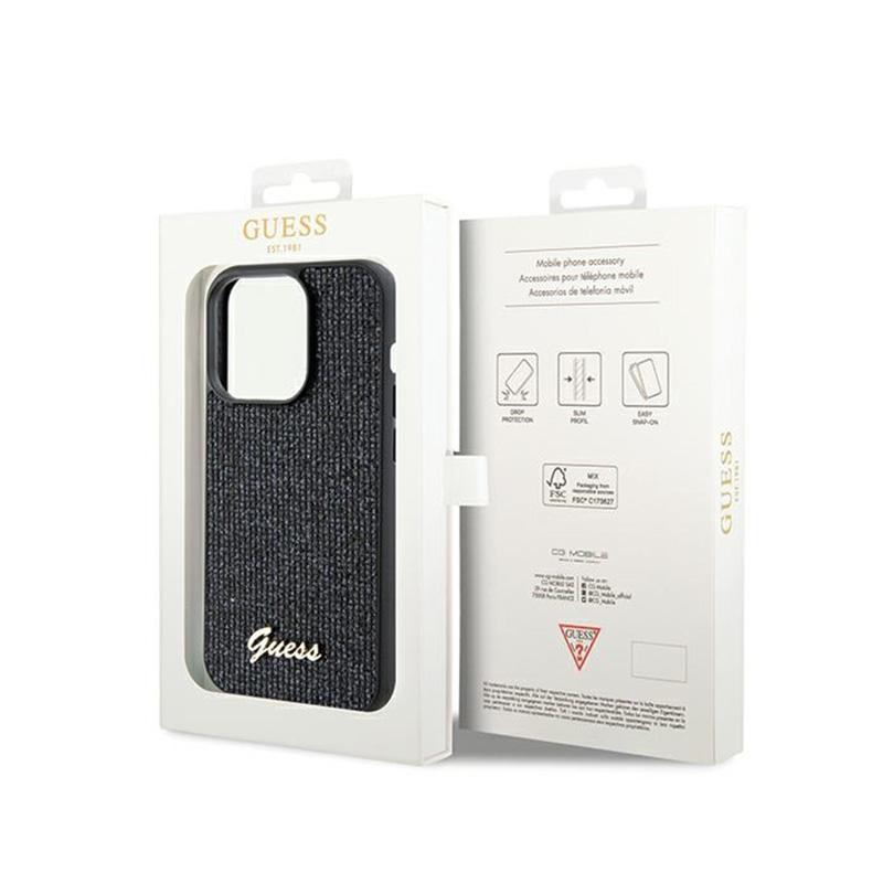 Guess Disco Metal Script - Etui Iphone 14 Pro Max (Czarny)